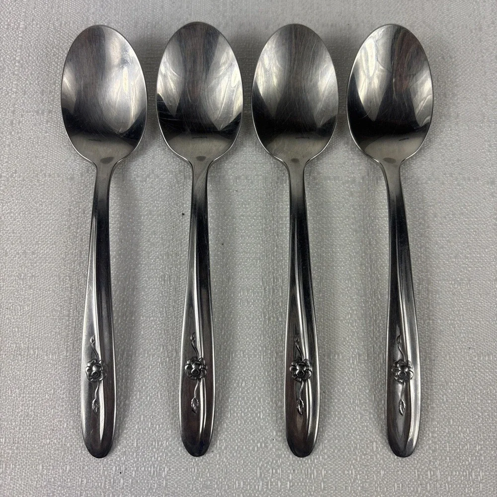 Sears Roebuck Provincial Rose Stainless Teaspoon 6 1/8